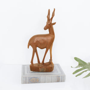 Wooden Antelope Carved Figurine
